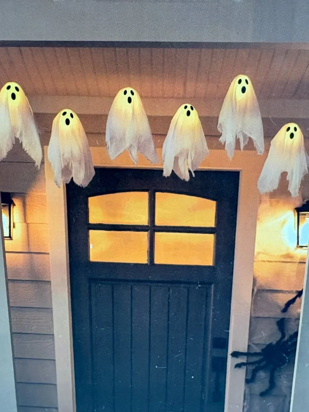 Martha Stewart  Halloween Lighted Ghost Garland 6 HR Timer Battery Operated 14
